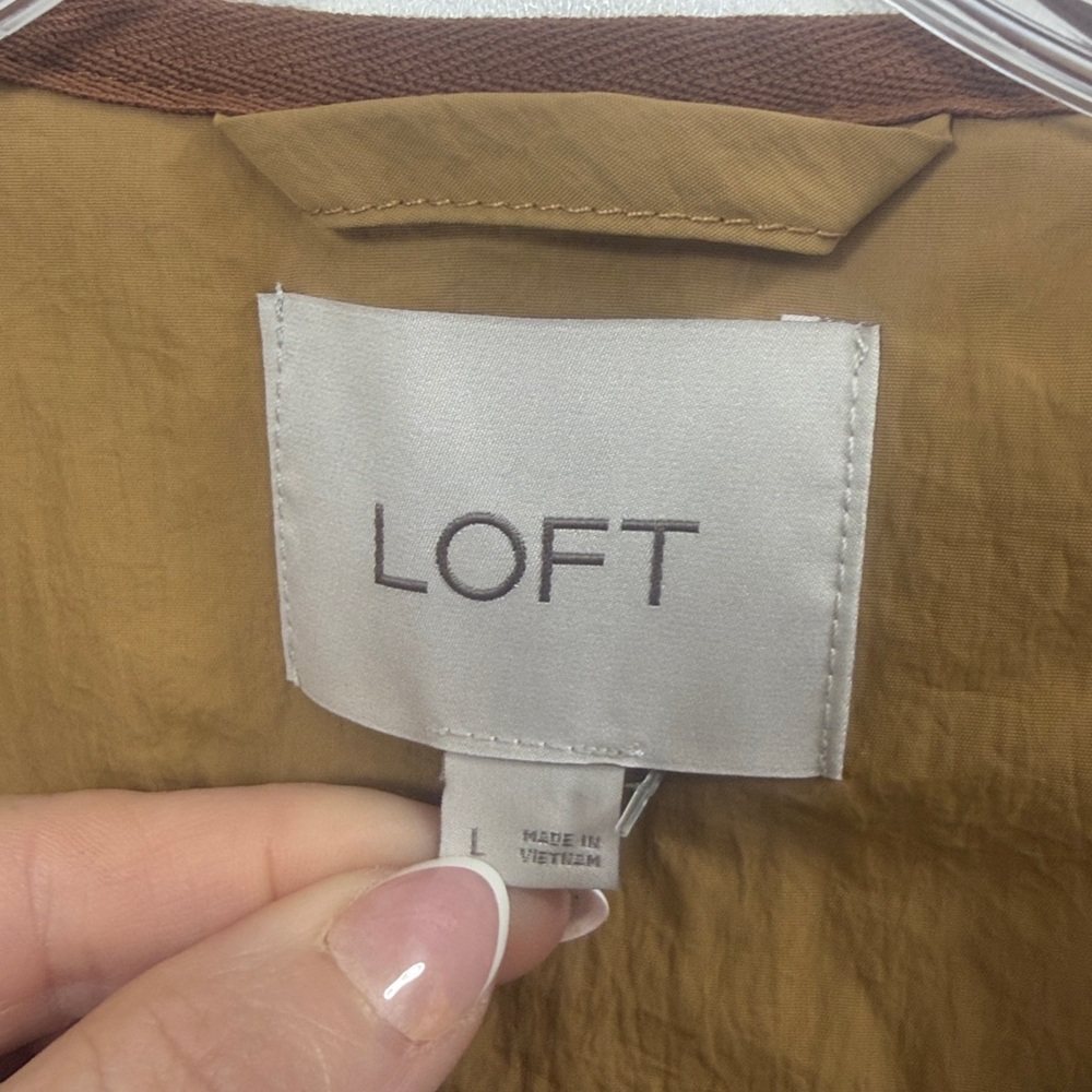Loft Quilted Brown Field button down Jacket size … - image 5